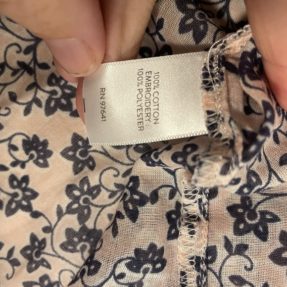 J. JILL Sz M Peasant‎ 100% Cotton Blouse Top Smocked Cottagecore Embroidered - Picture 7 of 7